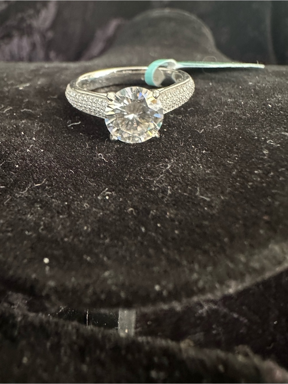 Sterling Silver Moissanite Engagement Ring